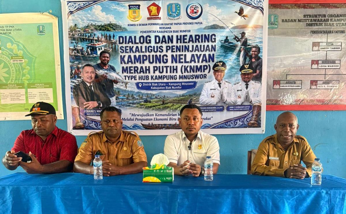 Anggota DPR Papua Johanes Markus Wakum Tinjau Kampung Nelayan Merah Putih di Mnuswor Biak, Tegaskan Komitmen Kawal Aspirasi Nelayan